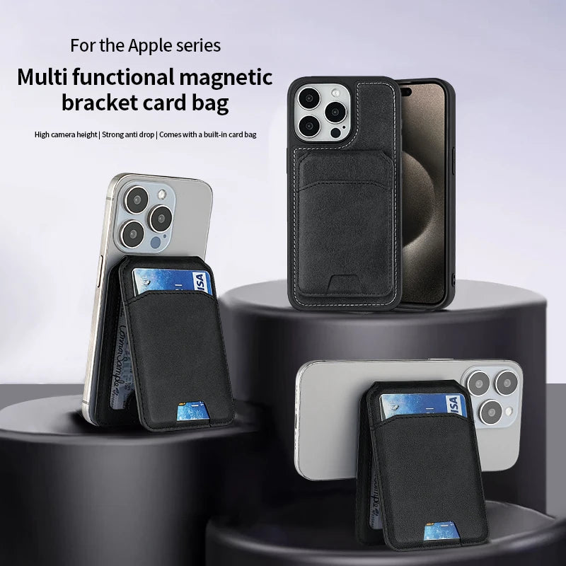 MagSafe Leather Wallet – Magnetic Card Holder Case for iPhone